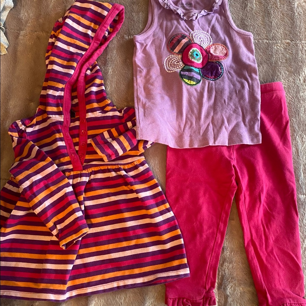 Gap baby girls size 18-24 tank top leggings hoodie